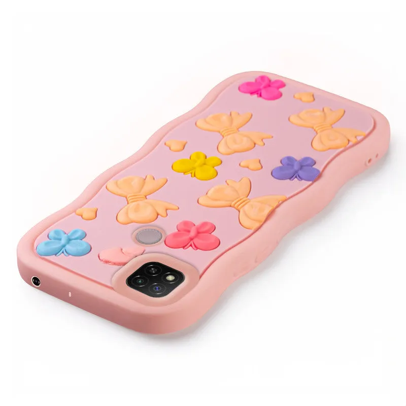 3D Silicone Soft Wave Edges Mobile Back Case For Redmi 9