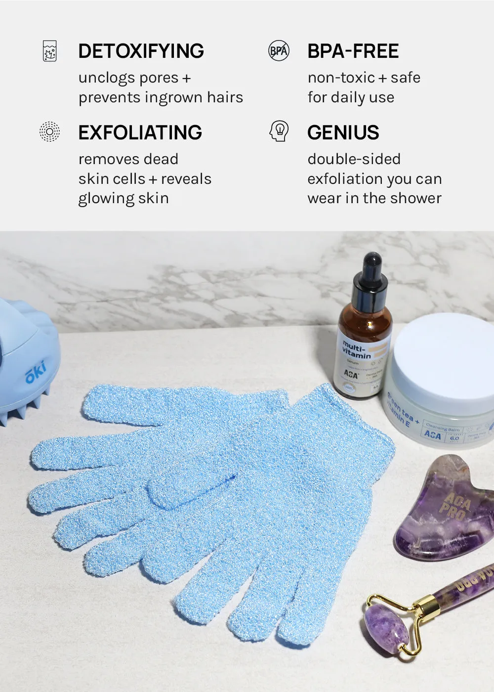 AOA Exfoliating Bath Gloves