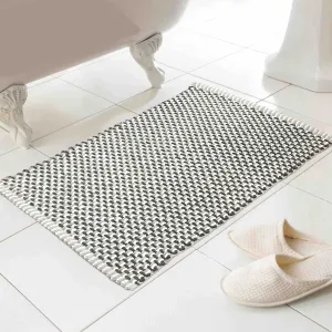 Basket Weave Bath Mat - Grey