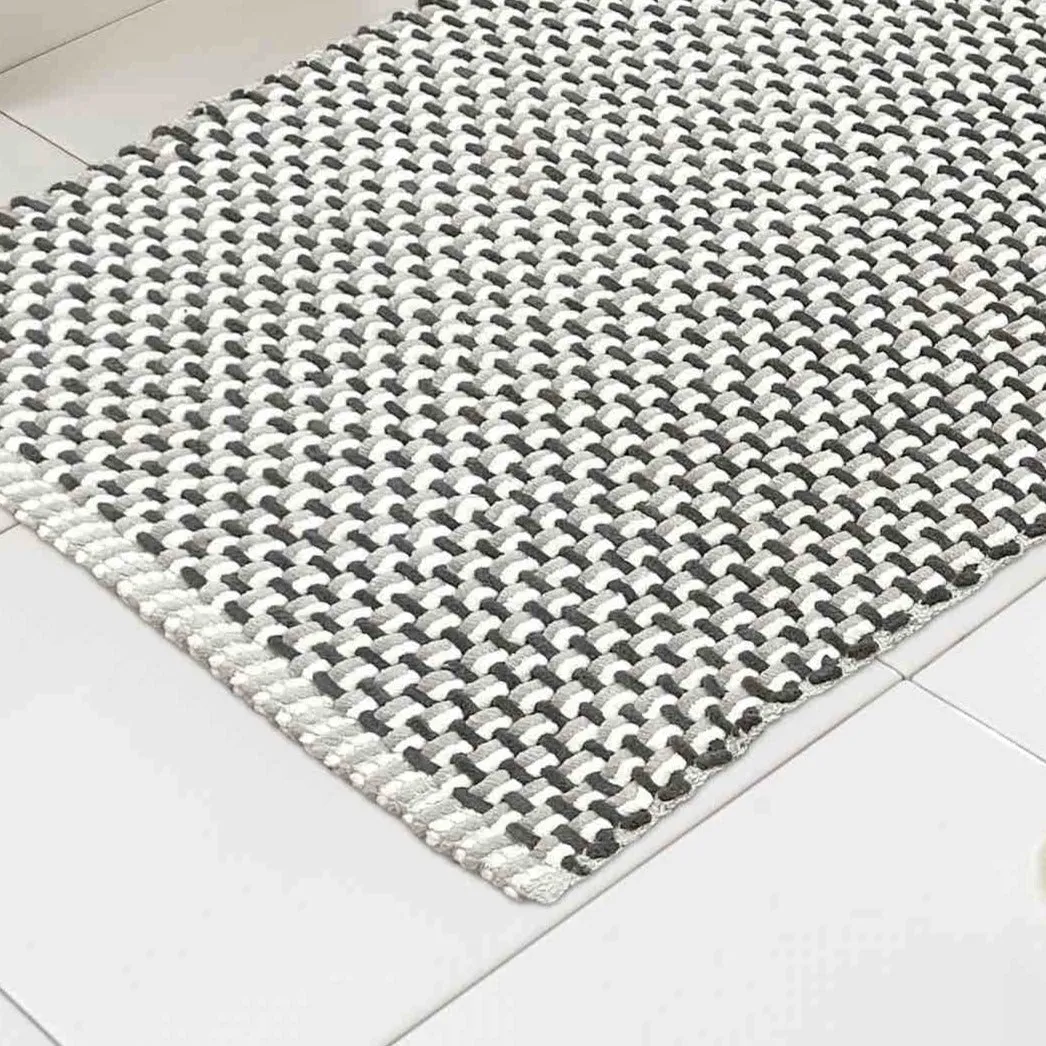 Basket Weave Bath Mat - Grey