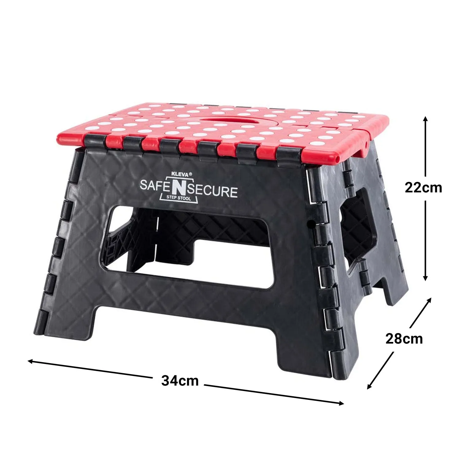 Safe N Secure Folding Step Stool, Lightweight Sturdy Support With Non-Slip Grip