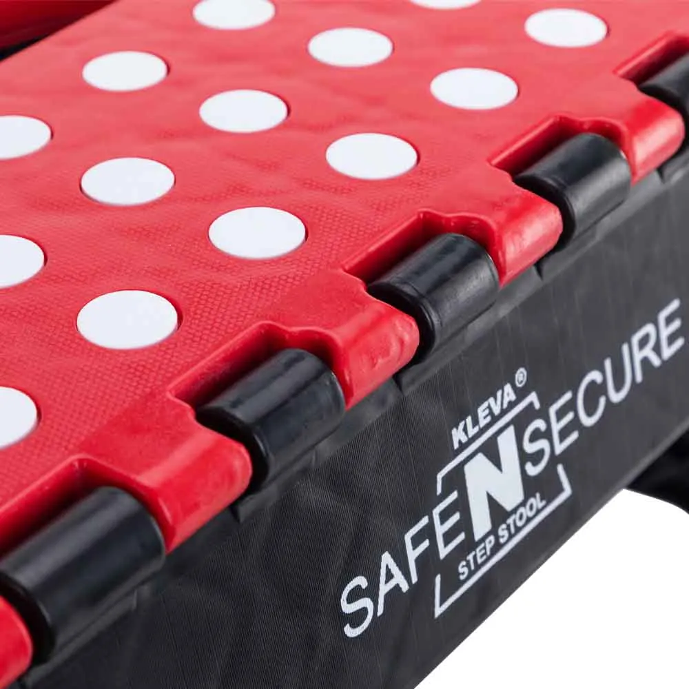 Safe N Secure Folding Step Stool, Lightweight Sturdy Support With Non-Slip Grip