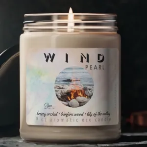 Scented Candle WIND Pearl sea breezy Lily of Valley fragrance salt air beach wood orchid jasmine floral encoré housewarming gift present