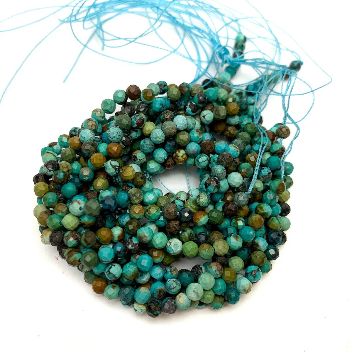Tibetan Turquoise 3mm Faceted Rounds