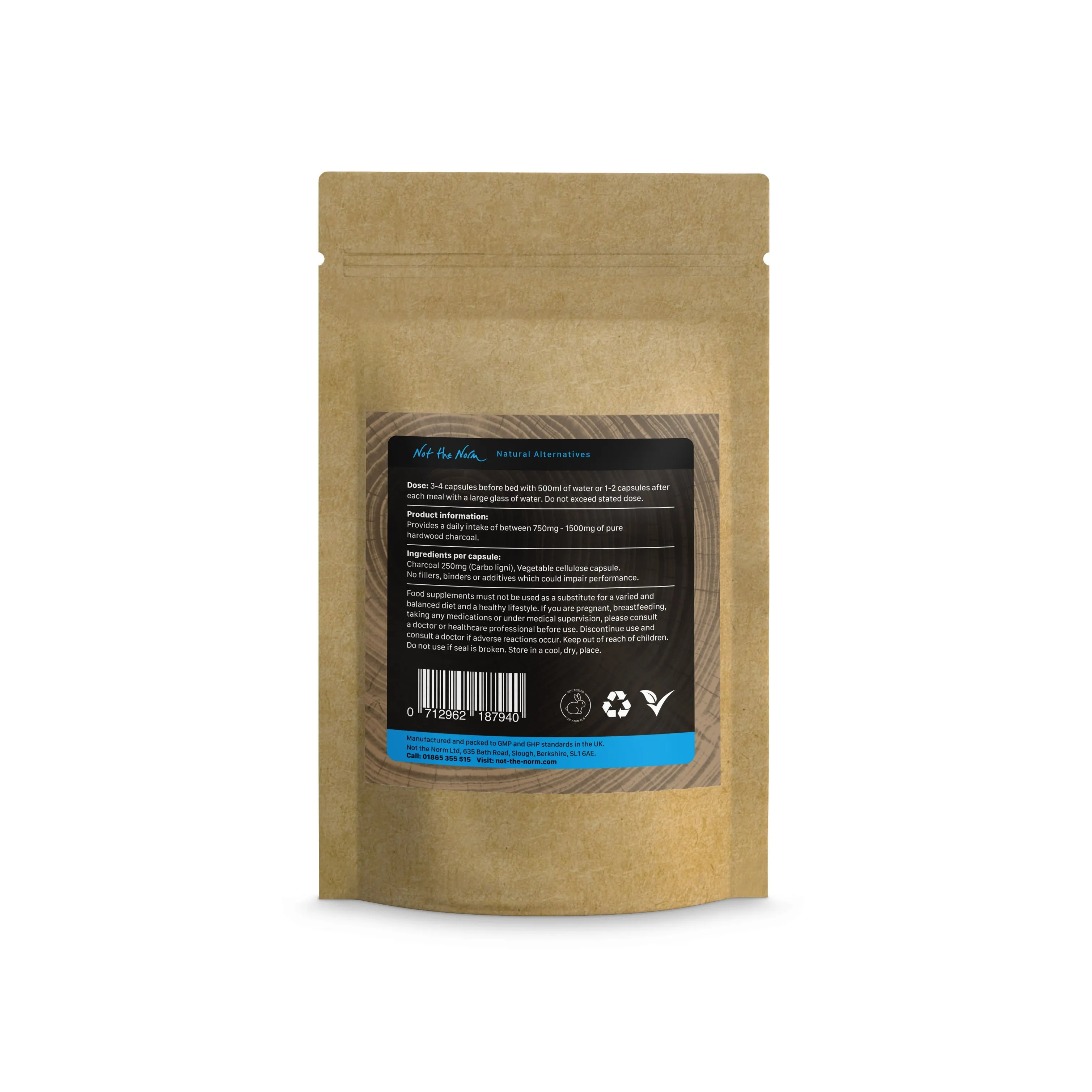 TRADE ONLY - Pure, Non-Activated Hardwood Charcoal Capsules